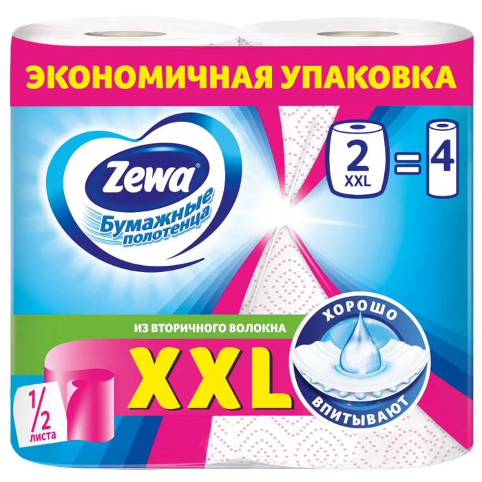 Бумажное полотенце Zewa XXL Декор 2 слоя, 2 рулона