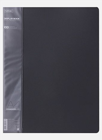 Папка 100ф А4 "STANDARD" пластик 0,8мм, черная