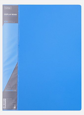 Папка 100ф А4 "STANDARD" пластик 0,8мм, синяя