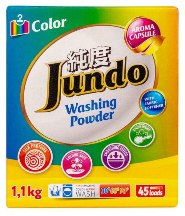 Стиральный порошок Jundo Color Aroma Capsule концентрат с кондиционером, 1,1 кг