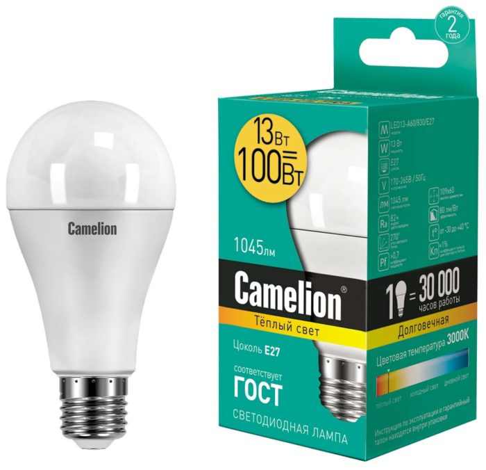 Лампа светодиодная Camelion E27 13Вт