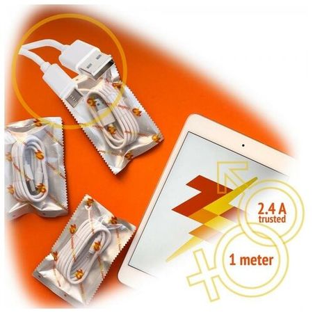 Cable / Кабель для смартфонов  ZeepDeep OneLove 2.4A FastCharging, 1m, white