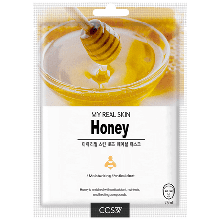 COS.W Питательная и увлажняющая тканевая маска для лица с экстрактом меда My Real Skin Face Mask Honey
