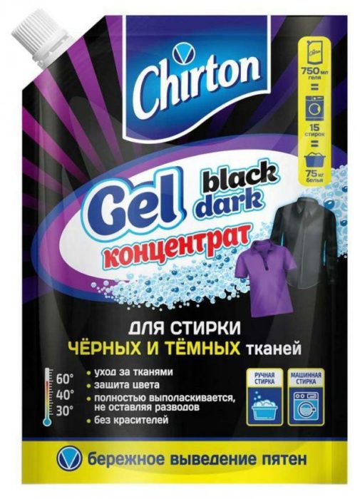 Гель для стирки Chirton для черных тканей концентрат, 750 мл