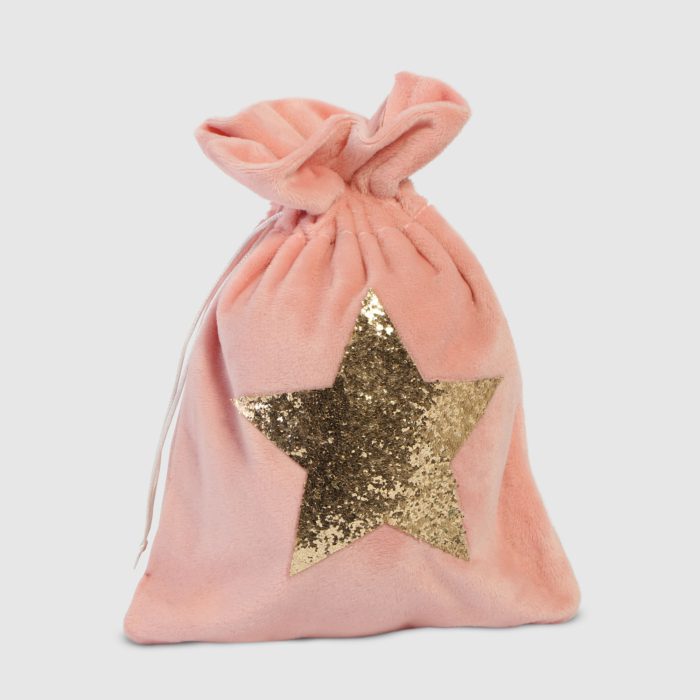 Мешок для подарков Due Esse Christmas 20x28 см розовый в ассортименте
