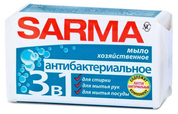 Мыло хозяйственное Сарма антибактериальное, 140 г