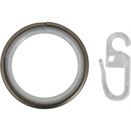 Кольцо для штор с крючком Orbis, 2.8 см, цвет графит, 10 шт.