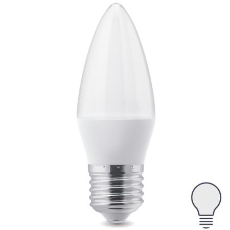 Лампа светодиодная E27 220-240 В 7 Вт свеча матовая 600 лм нейтральный белый свет