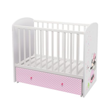 Кроватка детская Polini kids Disney baby 750 "Минни Маус-Фея", белый-розовый 120х60