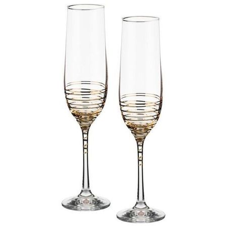 Набор бокалов Crystalex A.S. виола золото для шампанского 190 мл 2 шт