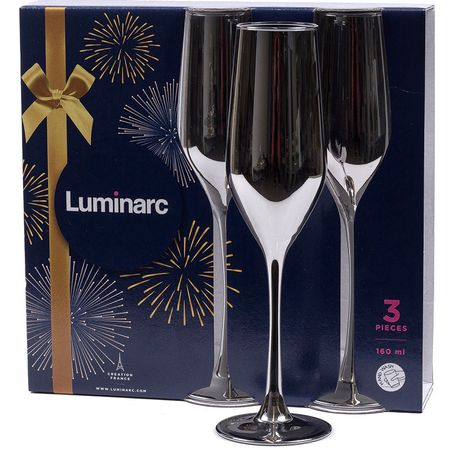 Набор бокалов для шампанского Luminarc Celeste Shiny Graphite 160 мл 3 шт