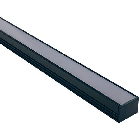Профиль глубокий алюминиевый для светодиодной ленты, прямой, 2 м, цвет чёрный