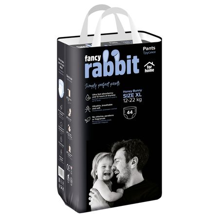 Трусики-подгузники Fancy Rabbit home, размер xl, 12-22 кг, 44 шт