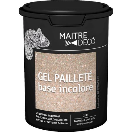 Лак-основа Maitre Deco «Gel Paillete Base Incolore» бесцветный 1 кг