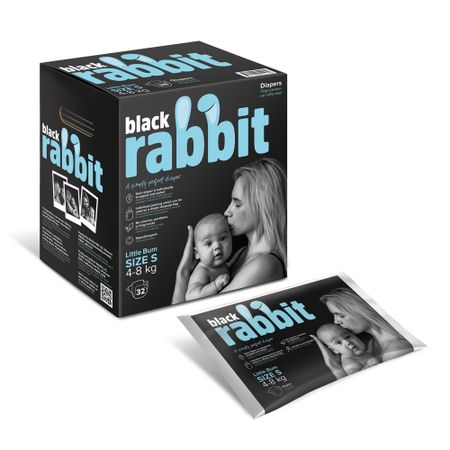 Подгузники Black Rabbit, 4-8 кг, S, 32 шт
