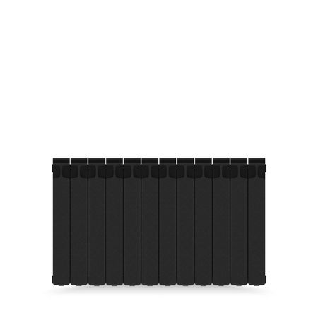 Радиатор Rifar Monolit 500 12 секций боковое подключение биметалл цвет чёрный