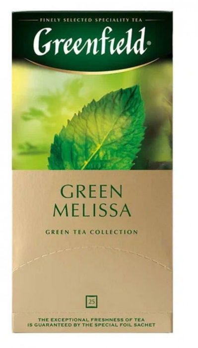 Чай зеленый Greenfield Green Melissa с добавками, 25 шт