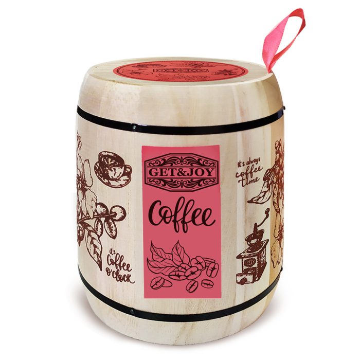 Кофе молотый Get&Joy Ирландский крем, розовый бочонок, 150 г