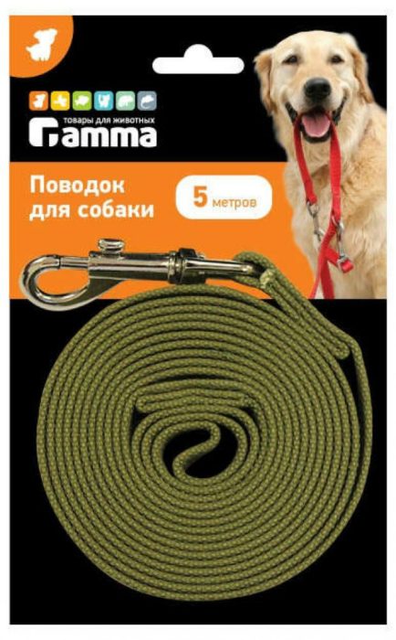 Поводок для собак Gamma брезентовый, 25 мм х 5 м