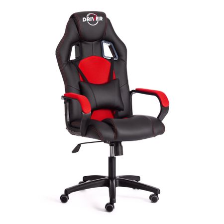 Кресло компьютерное TC Driver искусственная кожа чёрное с красным 55х49х126 см