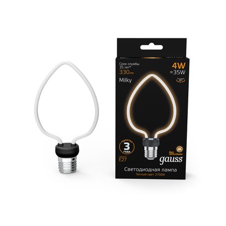 Лампа Gauss Filament Artline Heart 4W 330lm 2700К Е27 milky LED 1/10/100