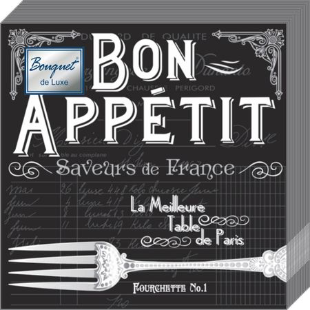 Салфетки Bouquet de luxe бумажные bon appetit черные 24х24 3сл 25л