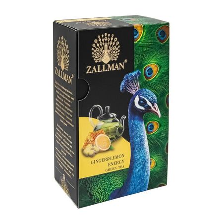 Чай зелёный прессованный для чайника Zallman Имбирь-Лимон 50 г