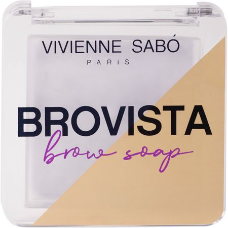 Фиксатор для бровей Vivienne Sabo Brovista brow soap, эффект ламинирования бровей, прозрачно-белесый, 3гр.