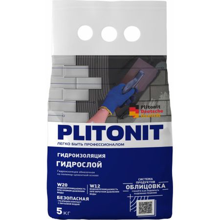 Гидроизоляция Plitonit «Гидрослой», 5кг