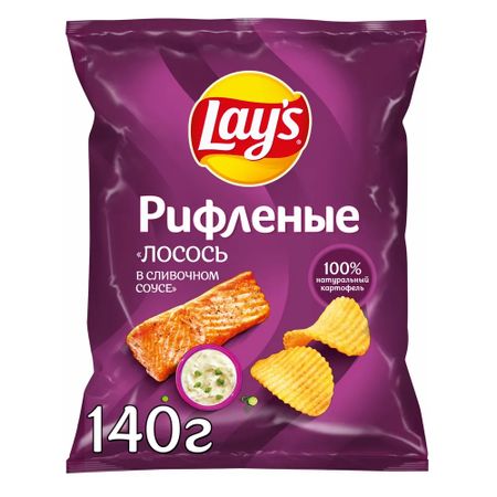 Чипсы картофельные Lays Сливочный лосось 140 г
