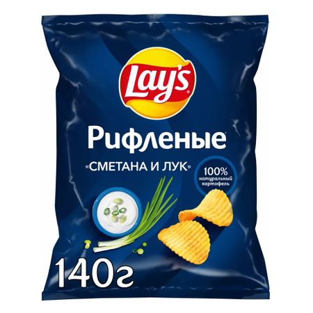 Чипсы картофельные Lays Сметана-Лук 140 г