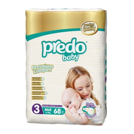 Подгузники Predo Baby №3 4-9кг средний 68 шт
