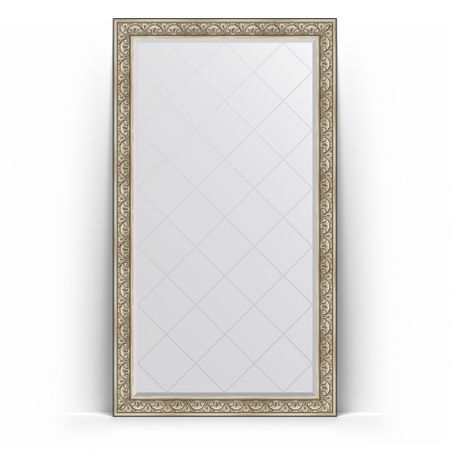 Зеркало напольное с гравировкой в багетной раме Evoform барокко серебро 106 мм 115x205 см