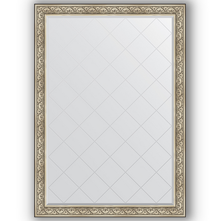 Зеркало с гравировкой в багетной раме Evoform барокко серебро 106 мм 135x190 см