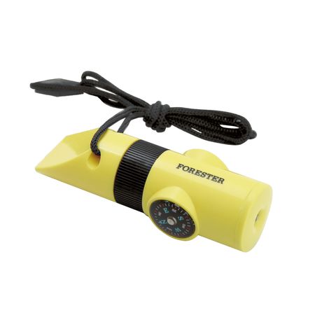 Свисток-фонарик с компасом Forester Mobile жёлтый с чёрным 10х3,3х2,8 см