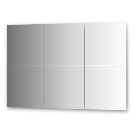 Зеркальная плитка с фацетом 10 мм - комплект 6 шт квадрат 40х40 см, серебро Evoform