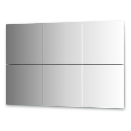 Зеркальная плитка с фацетом 10 мм - комплект 6 шт квадрат 50х50 см, серебро Evoform