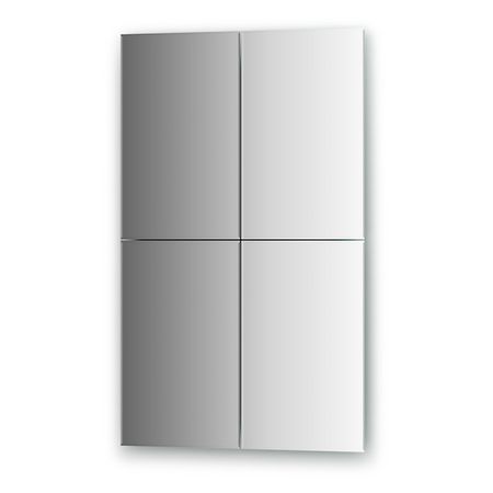 Зеркальная плитка с фацетом 5 мм - комплект 4 шт прямоугольник 25х40 см, серебро Evoform