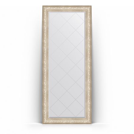 Зеркало напольное с гравировкой в багетной раме Evoform виньетка серебро 109 мм 85x205 см