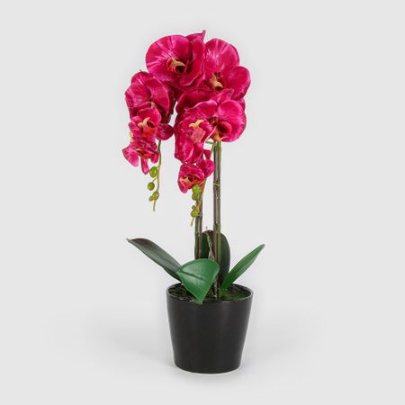 Цветок искусственный Fuzhou Light в горшке орхидея кармин 62 см