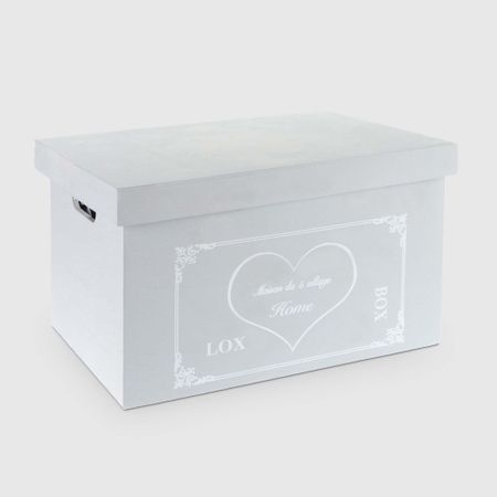 Ящик деревянный ZIHAN Heart M 37х26х21 см серый