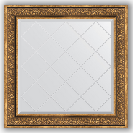 Зеркало с гравировкой в багетной раме Evoform вензель бронзовый 101 мм 89x89 см