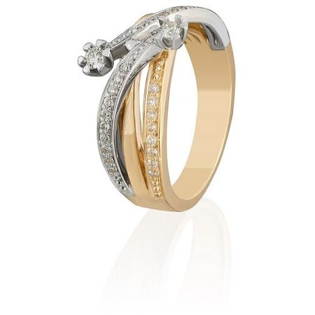 Кольцо Гатамов из жёлтого и белого золота с 38 бриллиантами 0,34 карат