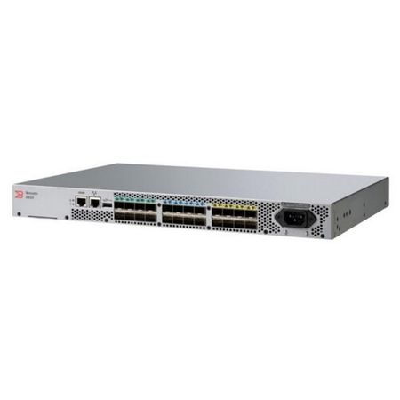 Brocade G610S 24-port FC Switch, 8-port licensed, included 8x 32Gb SWL SFP28 transceivers, 1 PS, Rail Kit