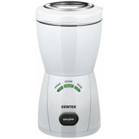 Кофемолка CENTEKCT-1354 W белый 200Вт, 70г, автопомол 3 уровня, 3 LED индикатора
