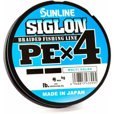 Плетенка, плетеный шнур для рыбалки SUNLINE SIGLON PE X4/200м/0,132мм #0,6/4,5кг 10lb/Цвет: Multi color