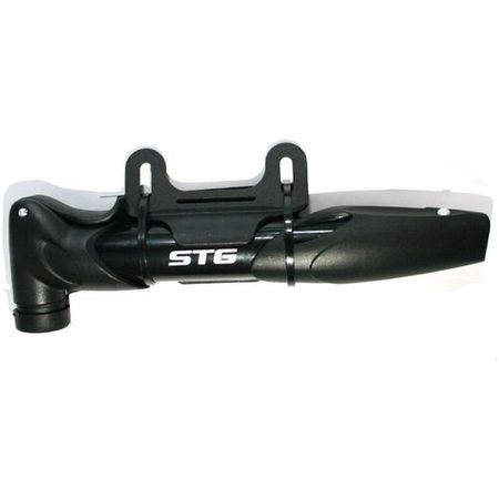 Велосипедный насос ручной STG GP-77P ниппель Schrader/Presta, HV/HP, пластиковый черный