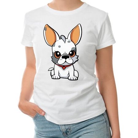 Женская футболка «Сердитый французский бульдог. Собачка»