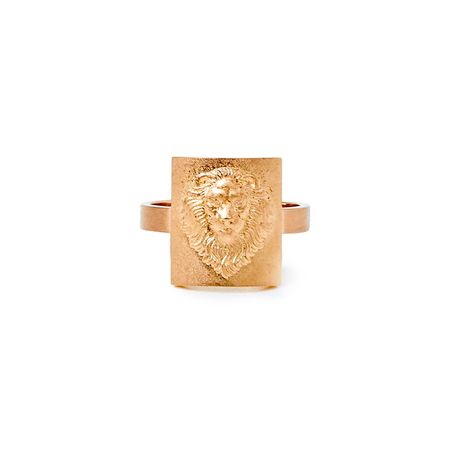 Dusty Rose Квадратный перстень из розового золота Lion