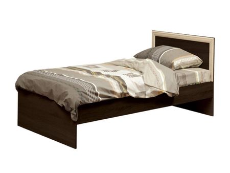 Кровать одинарная с настилом 21.55  венге/дуб Венге/Дуб линдберг, Коричневый темный, ЛДСП